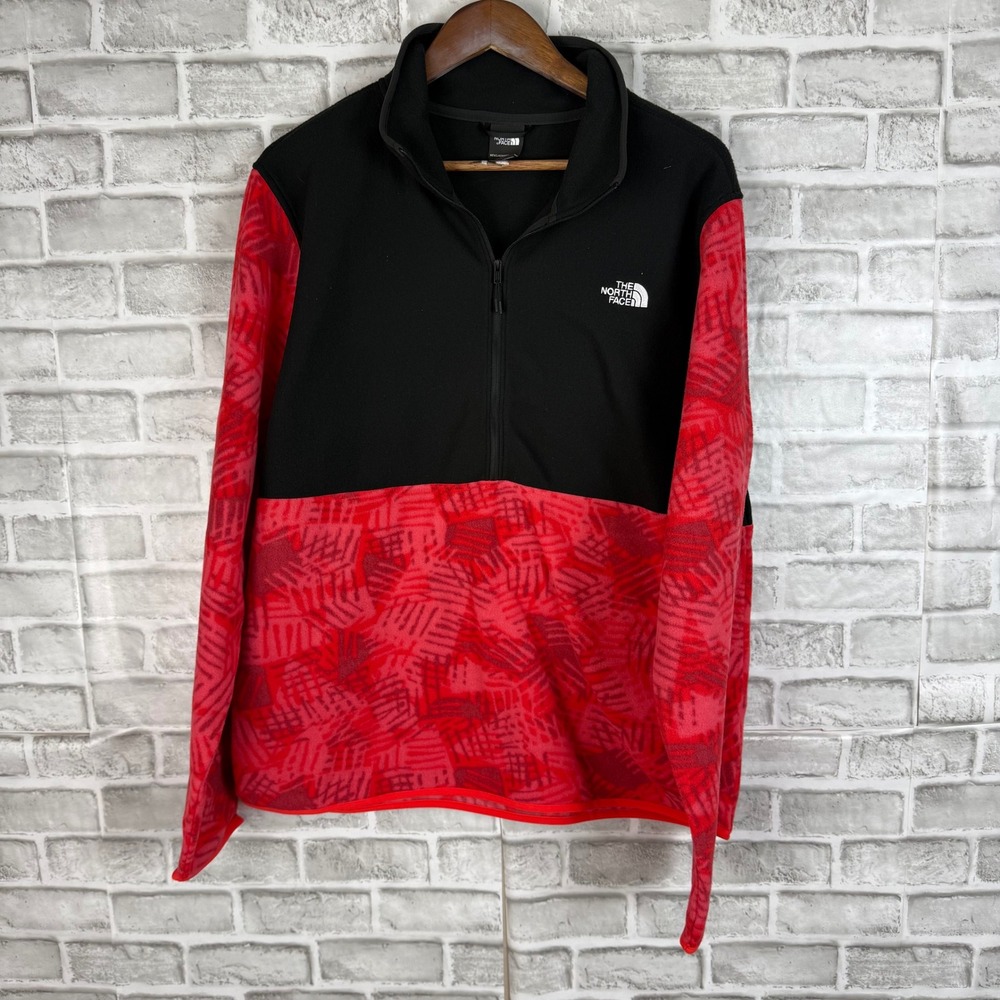 The North Face Polartec Quarter Zip Fleece Pullover Mens Large Crosshatch Camo